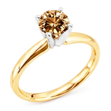 Afbeelding in Gallery-weergave laden, 1,25 karaat champagne Natuurlijke echte diamanten ( niet in een laboratorium gekweekt ) bruiloft edelsteen ring goud geel
