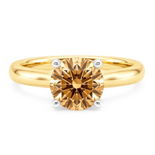 Afbeelding in Gallery-weergave laden, 1,25 karaat champagne Natuurlijke echte diamanten ( niet in een laboratorium gekweekt ) bruiloft edelsteen ring goud geel
