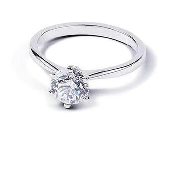 1,25 Ct Rond Geslepen Solitaire Echt Diamanten Trouwring Wit Goud 14K