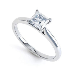 1,25 Ct Solitaire Prinses Geslepen Echt Diamanten Jubileum Ring Wit Goud 14K