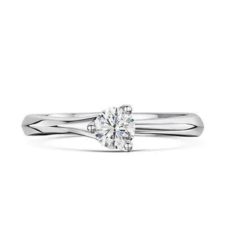 1,25 Ct Solitaire Ronde Geslepen Echt Diamanten Ring Wit Goud