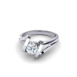 1,25 Ct Sprankelende Ronde Geslepen Solitaire Echt Diamanten Trouwring Witgoud