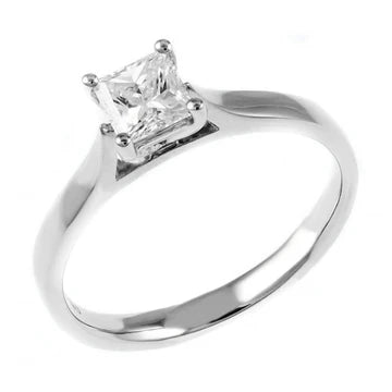 1,25 Karaat Solitaire Prinses Echt Diamanten Verlovingsring Wit Goud 14K
