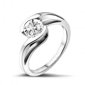 1,25 Karaats Solitaire Ronde Geslepen Echt Diamanten Trouwring Wit Goud 14K