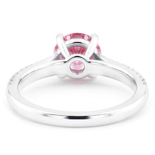Afbeelding in Gallery-weergave laden, 1,26 ct Ronde roze saffier centrum trouwring met edelsteen

