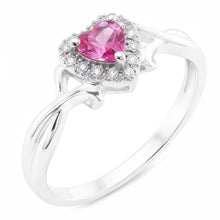 Afbeelding in Gallery-weergave laden, 1,30 ct roze saffier en Natuurlijke echte diamanten ( niet in een laboratorium gekweekt ) trouwring 14K witgoud
