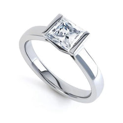 1,30 Ct Solitaire Prinses Geslepen Echt Diamanten Verlovingsring Wit Goud 14K