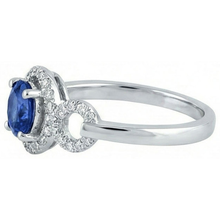 Afbeelding in Gallery-weergave laden, echte round saffier 1.35karaat ring close-up detail
