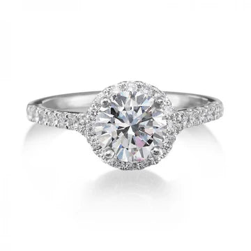 1,36 Karaat Halo Natuurlijk Diamanten Verlovingsring