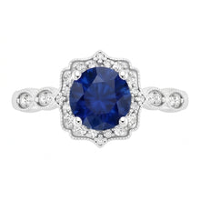 Afbeelding in Gallery-weergave laden, 1,4 ct ronde geslepen Sri Lanka saffier edelsteen ring
