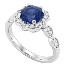 Afbeelding in Gallery-weergave laden, 1,4 ct ronde geslepen Sri Lanka saffier edelsteen ring
