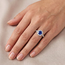 Afbeelding in Gallery-weergave laden, 1,4 ct ronde geslepen Sri Lanka saffier edelsteen ring
