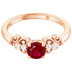 1,40 karaat roségouden 14K Natuurlijke echte diamanten ( niet in een laboratorium gekweekt ) ronde robijn ring
