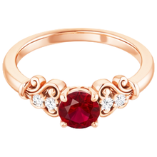 Afbeelding in Gallery-weergave laden, 1,40 karaat roségouden 14K Natuurlijke echte diamanten ( niet in een laboratorium gekweekt ) ronde robijn ring
