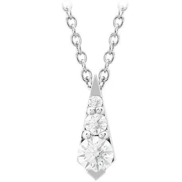 1,40 Karaat Echt Diamanten Triplicity Drop Hanger Ketting Dia Goud 14K