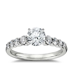 1,40 Karaat Ronde Echt Diamanten Trouwring Wit Goud 14K