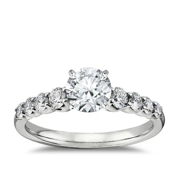 1,40 Karaat Ronde Echt Diamanten Trouwring Wit Goud 14K
