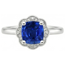 Afbeelding in Gallery-weergave laden, echte round saffier 1.5karaat ring zijaanzicht
