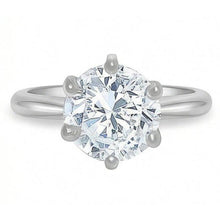Afbeelding in Gallery-weergave laden, echte round diamant 1.50karaat ring zijaanzicht
