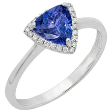 Afbeelding in Gallery-weergave laden, 1,50 karaat tanzaniet en ronde Natuurlijke echte diamanten ( niet in een laboratorium gekweekt ) fancy ring wit goud 14k
