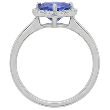 Afbeelding in Gallery-weergave laden, 1,50 karaat tanzaniet en ronde Natuurlijke echte diamanten ( niet in een laboratorium gekweekt ) fancy ring wit goud 14k
