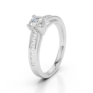1,50 Ct Rond Geslepen Echt Diamanten Verlovingsring Wit Goud 14K