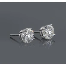 Afbeelding in Gallery-weergave laden, 1,50 Karaat Echt Diamant Vier Rieken Vrouw Stud Earring Wit Goud 14K F VS1
