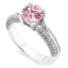 Afbeelding in Gallery-weergave laden, 1,51 ct roze saffier witte ronde edelsteen verlovingsring
