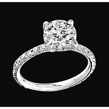 1,51 Ct. Echt Diamanten Ring Solitaire Met Accenten Witgouden Sieraden Nieuw
