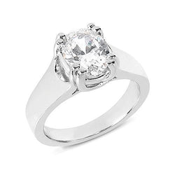 1,51 Ct. Ovaal Geslepen Echt Diamanten Solitaire Ring Wit Goud