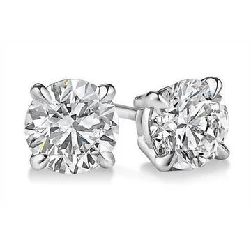 1,5 Ct Prong Set Ronde Natuurlijk Diamond Stud Earring Massief Wit Goud 14K