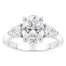 Afbeelding in Gallery-weergave laden, 1,61 Ct. Ovale Midden Echt Diamanten Vrouwen Ring 3 Stenen Sieraden Wit Goud Nieuw

