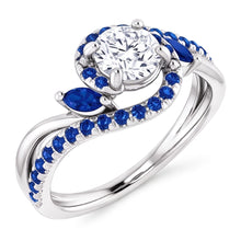 Afbeelding in Gallery-weergave laden, 1,65 Karaat Blauwe Saffier Echt Diamanten Ring
