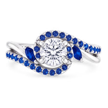 Afbeelding in Gallery-weergave laden, 1,65 Karaat Blauwe Saffier Echt Diamanten Ring

