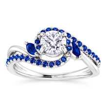 Afbeelding in Gallery-weergave laden, 1,65 Karaat Blauwe Saffier Echt Diamanten Ring
