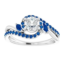 Afbeelding in Gallery-weergave laden, 1,65 Karaat Blauwe Saffier Echt Diamanten Ring
