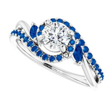 Afbeelding in Gallery-weergave laden, 1,65 Karaat Blauwe Saffier Echt Diamanten Ring
