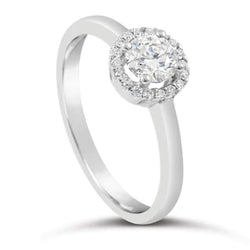 1,65 Karaat Echt Diamanten Halo Trouwring Wit Goud