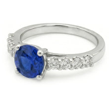 Afbeelding in Gallery-weergave laden, echte round saffier 1.75karaat ring vooraanzicht
