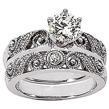 Afbeelding in Gallery-weergave laden, 1,75 Karaat Echt Diamanten Verlovingsring Set Vintage Stijl Wit Goud 14K
