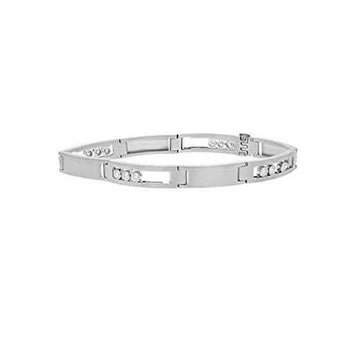 1,75 Karaat Ronde Geslepen Echt Diamanten Heren Armband Wit Goud 14K