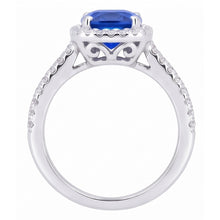 Afbeelding in Gallery-weergave laden, 1,80 ct kussen gesneden Sri Lanka saffier edelsteen ring Natuurlijke echte diamanten ( niet in een laboratorium gekweekt ) sieraden

