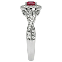Afbeelding in Gallery-weergave laden, 1,85 karaat rode ronde Halo Ruby Natuurlijke echte diamanten ( niet in een laboratorium gekweekt ) ring wit goud 14K
