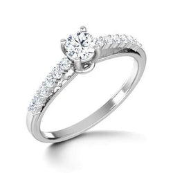 1,85 Ct Briljant Geslepen Natuurlijk Diamanten Jubileumring Met Accenten Witgoud