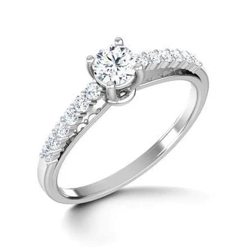 1,85 Ct Briljant Geslepen Natuurlijk Diamanten Jubileumring Met Accenten Witgoud