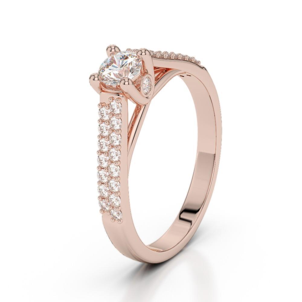 1,90 Karaat Sprankelende Echt Diamanten Trouwring 14K Rose Gold