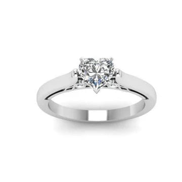 1,95 Ct. Hart En Ronde Echt Diamanten Jubileumring Wit Goud 14K