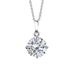 1 Karaat G Vs1 Solitaire Echt Diamanten Halsketting Hanger Wit Goud 14K Nieuw