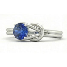 Afbeelding in Gallery-weergave laden, 1 karaat solitaire blauwe saffier wit goud 14K fancy ring sieraden nieuw

