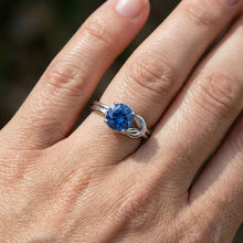 Afbeelding in Gallery-weergave laden, 1 karaat solitaire blauwe saffier wit goud 14K fancy ring sieraden nieuw
